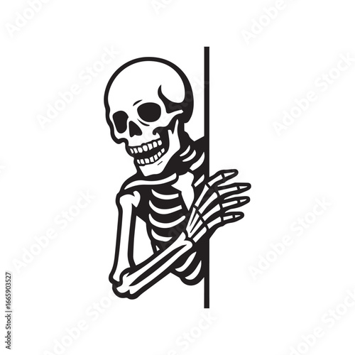 Creepy Skeleton Skull Illustration Vector