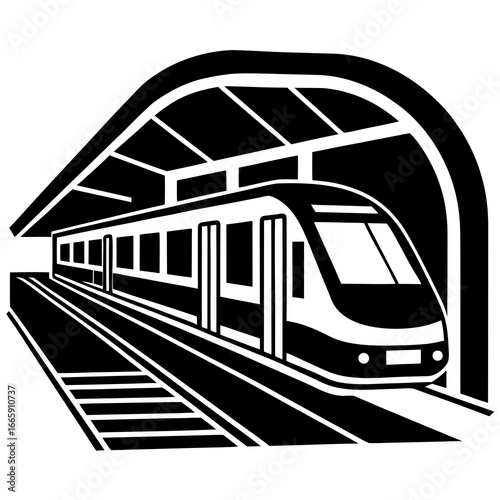 Modern Subway Station with Sleek Architecture Vector