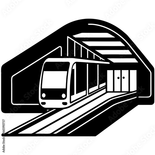 Modern Subway Station with Sleek Architecture Vector