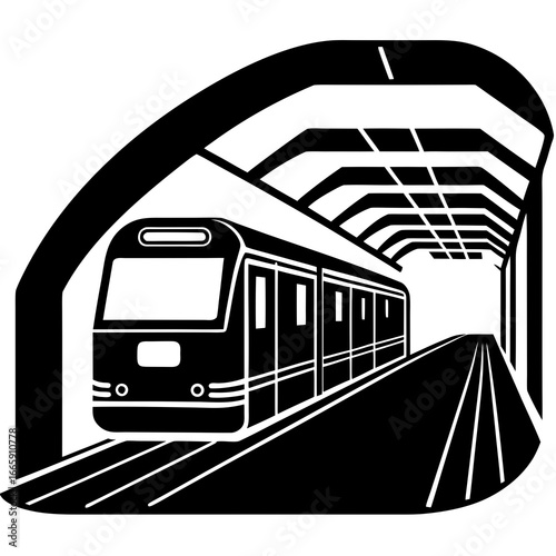 Modern Subway Station with Sleek Architecture Vector