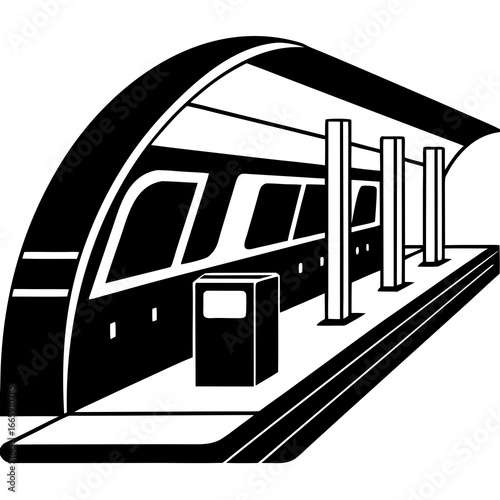 Modern Subway Station with Sleek Architecture Vector