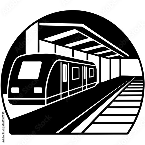 Modern Subway Station with Sleek Architecture Vector