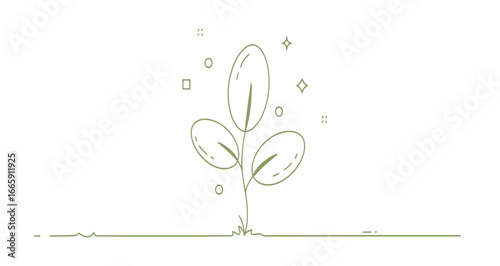 Delicate green sprout emerging from the earth, symbolizing growth and new beginnings.