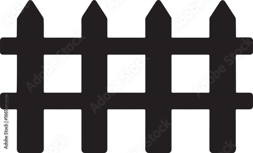 Farm fence silhouette, vector design ideal for agriculture, rural, farm, livestock, and countryside themes.