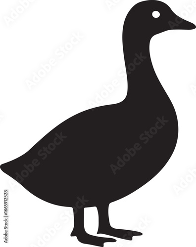 Goose silhouette (farm poultry), vector design ideal for bird, farm, livestock, agriculture, and rural themes.