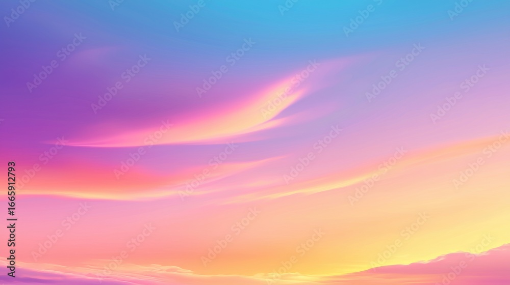 Obraz premium A vibrant, abstract sky with swirling clouds and a gradient of colors.