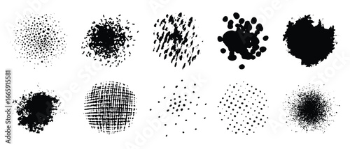 Collection of Vector Scatter Brush Effects Illustration