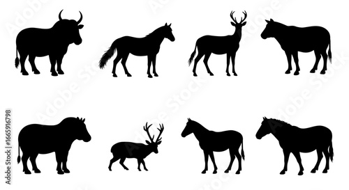 Wild Animal Silhouettes Seamless Pattern Design