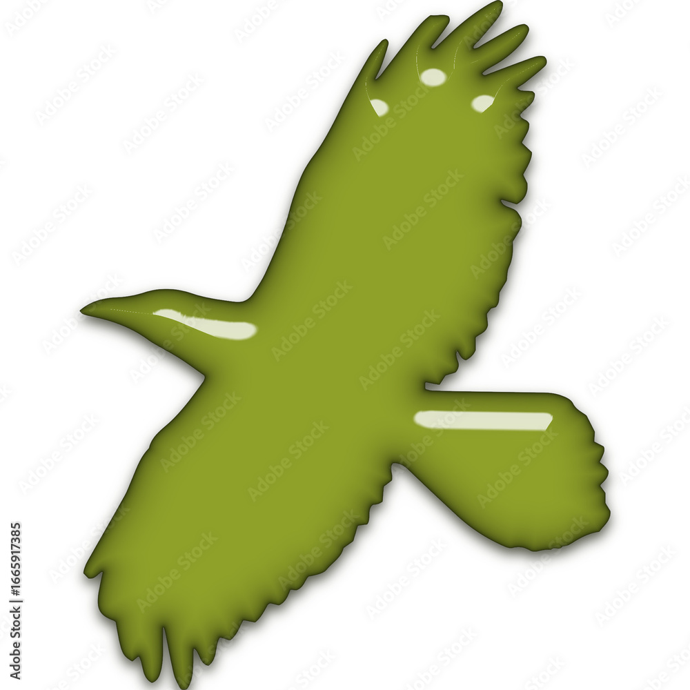 Obraz premium A green enamel 3d crow