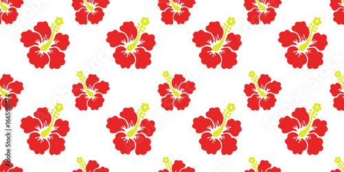 Wallpaper Mural Hibiscus flower Hawaiian tropical seamless pattern. nature floral abstract back ground.	 Torontodigital.ca