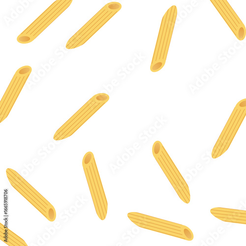Italian pasta on white background. Seamless pattern. types of Italian pasta. Modern prints for menu design, cookbooks, fabric, etc.