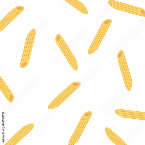 Italian pasta on white background. Seamless pattern. types of Italian pasta. Modern prints for menu design, cookbooks, fabric, etc.