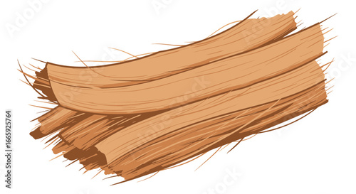 Pile of natural coconut fiber husk vector illustration exhibiting rough texture and organic form in earth tones