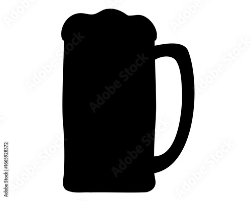Silhouette of a frothy beer mug perfect for a pub logo