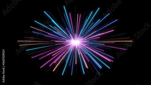 A fireworks display with bright sparks and trails of light.