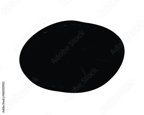 Abstract black blot on white background, minimalist graphic design element