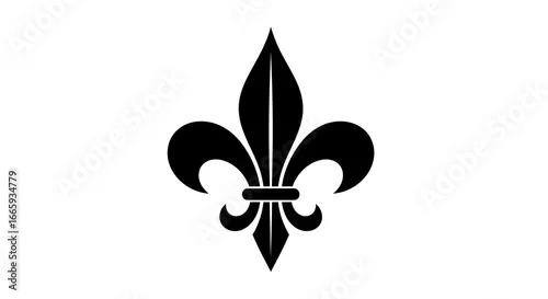 Tapety Black fleur de lis symbol isolated on white background, representing royalty, heraldry, and french heritage