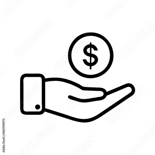 hand holding dollar sign