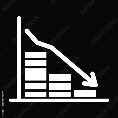 Sales chart icon showing revenue drop