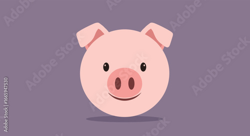 Cute pink pig animation with bouncing movement and happy expression