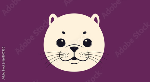 Cute animal face design featuring adorable kitten cartoon illustration