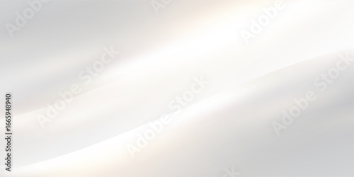 Minimalist white abstract background featuring soft curved waves and gentle gradient light effects. Perfect for modern presentations, website banners, business templates, posters