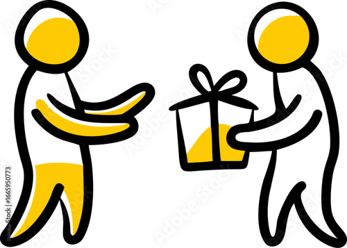 Children exchanging christmas gifts in a classroom party isolated on white background isolated on transparent background