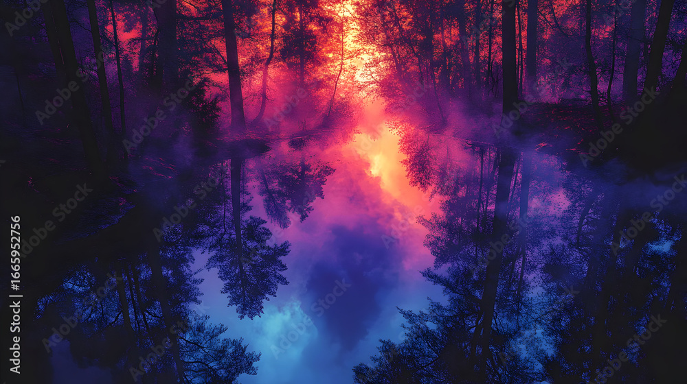 Fototapeta premium Mystic Forest Reflection