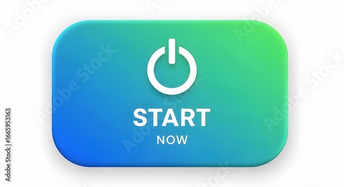 Vector start now button with power icon 