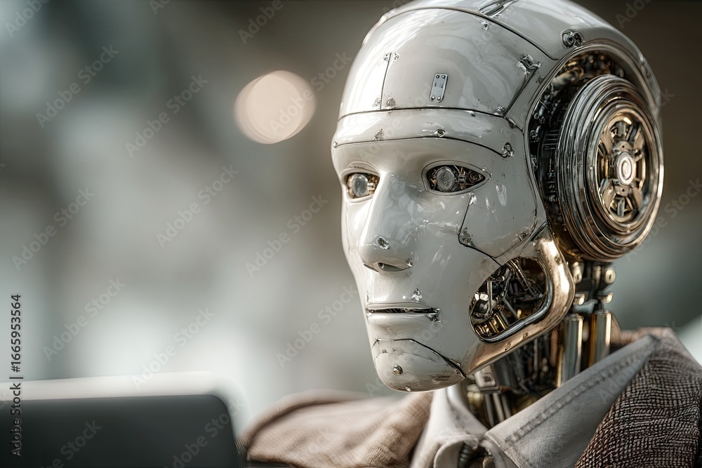 Fototapeta premium Robot Portrait Close Up