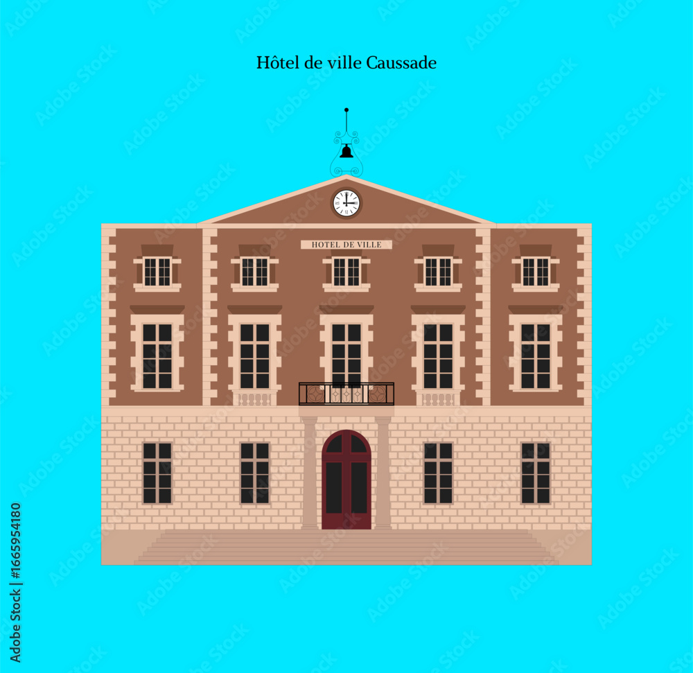 Naklejka premium Hôtel de ville Caussade, France