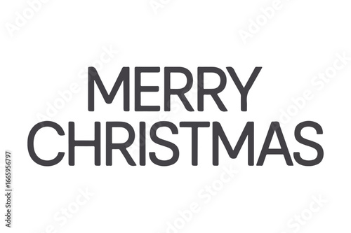 Simple typography christmas greeting merry christmas text isolated on white background