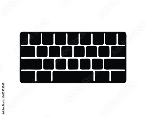 Stylized Computer Keyboard Illustration with Rounded Keys and Minimalist Design