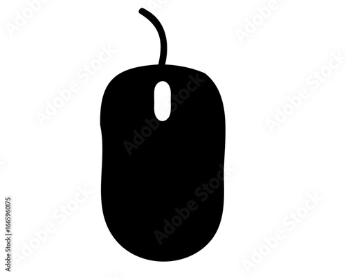 Simple computer mouse illustration on a white background for graphic design