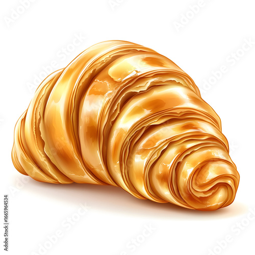 Golden Croissant Illustration