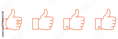 Vector art of collection of thumbs up icons representing approval and positivity, perfect for social media, user interface, and feedbackrelated designs