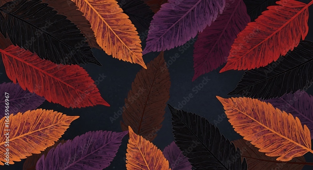 Fototapeta premium Autumn Leaves Pattern.