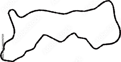 手描きのゆるい鳥取県の地図イラスト