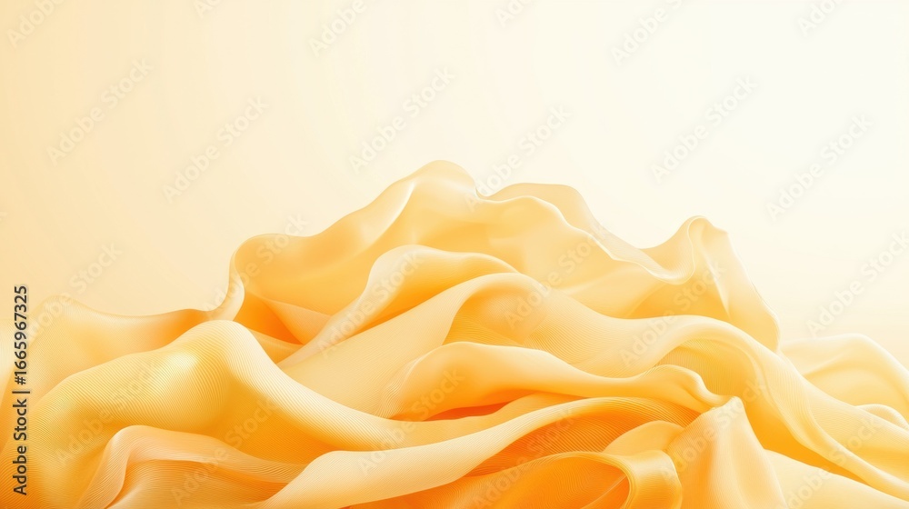 Obraz premium A digital illustration of a flowing, textured fabric in a soft, pastel orange hue.