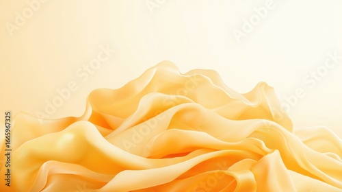 A digital illustration of a flowing, textured fabric in a soft, pastel orange hue.