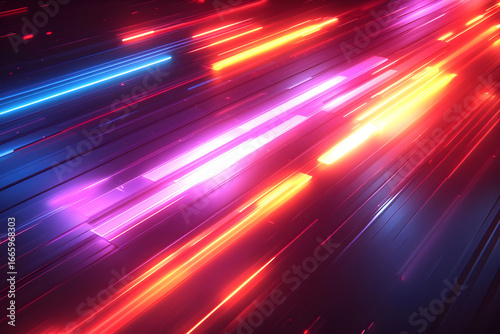 Neon Lightspeed Abstract 3D Background