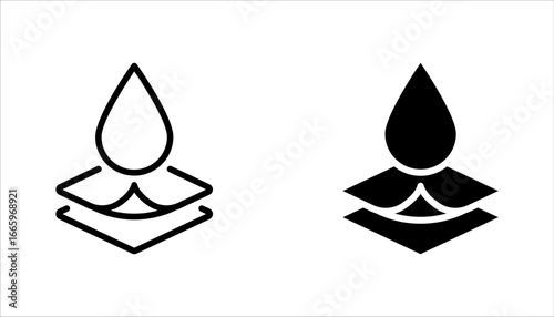 Waterproof icon set. Water resistant symbol. Water protection, vector illustration on white background