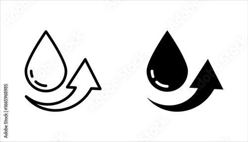 Waterproof icon set. Water resistant symbol. Water protection, vector illustration on white background