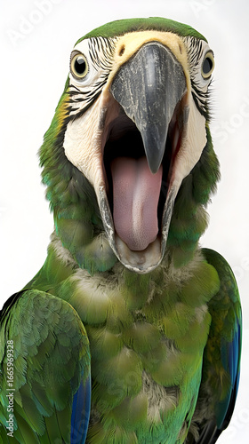 Green Parrot Realistic Photo