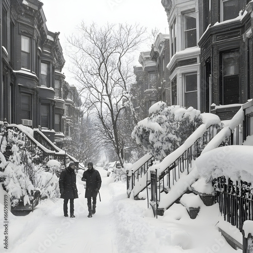Snowy Street Scene Photo: Winter Walk in Boston