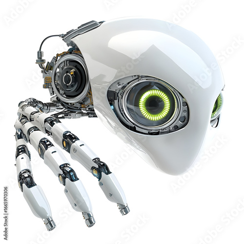 White Robot 3D Illustration