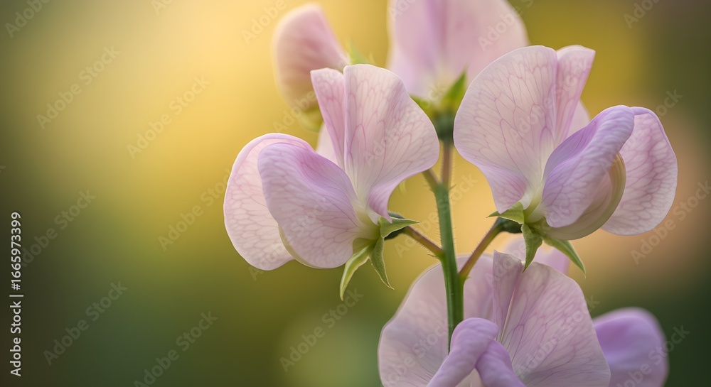Fototapeta premium Pastel purple flowers close up