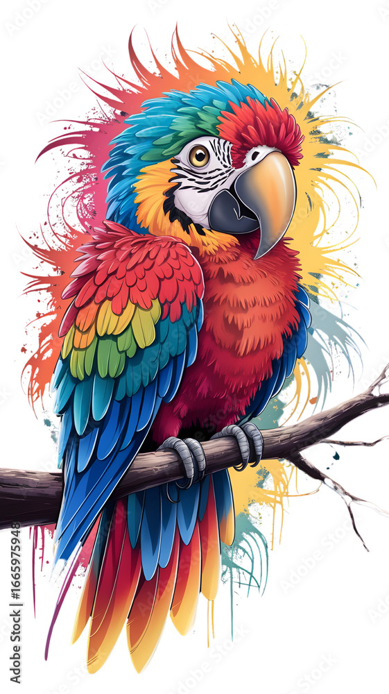 Obraz premium Stunning Blue Budgie Parrot Illustration, Wild, Forest, Cage, Parrot PNG