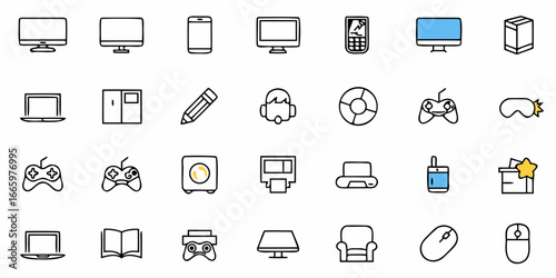 Electronics and everyday objects collection perfect for website icons or app interface design projects