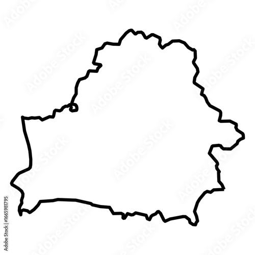 Belarus map outline – simple country border vector thick line